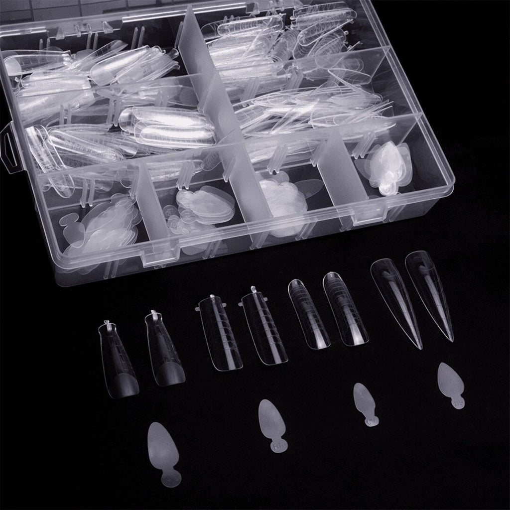 Dark Upper forms for nail extensions with molds (Coffin, Stiletto, Almond, Square) 192 pcs