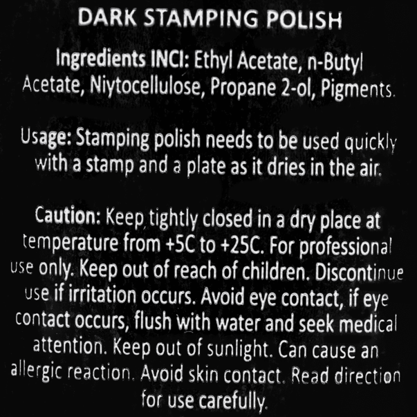 DARK STAMPING POLISH (BLACK STICKY) #01 BLACK 10 ML