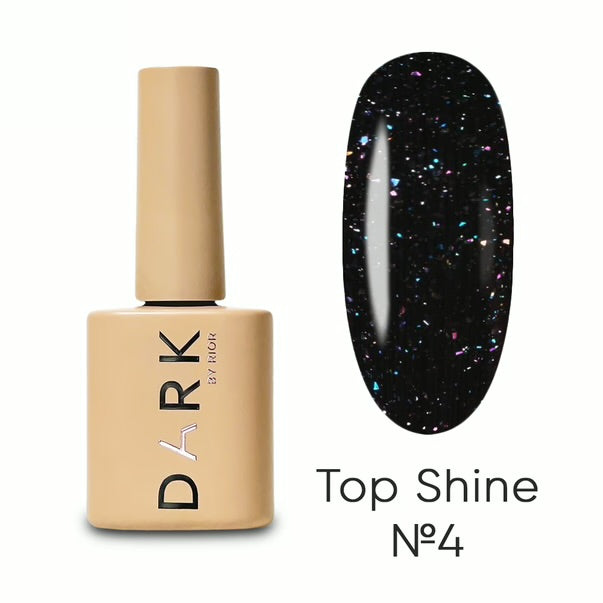 DARK TOP SHINE  GLOSSY  WITH GLITTERS №4 10 ML