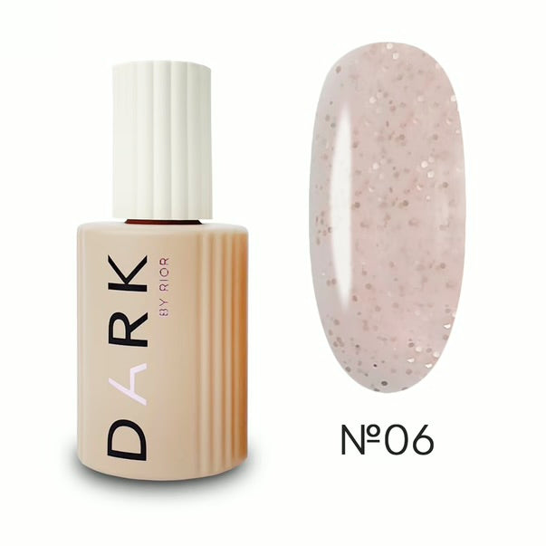 DARK PRO BASE SHINE №06 MILKY PINK WITH WHITE GOLD GLITTER 15 ML