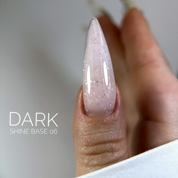 DARK PRO BASE SHINE №06 MILKY PINK WITH WHITE GOLD GLITTER 15 ML