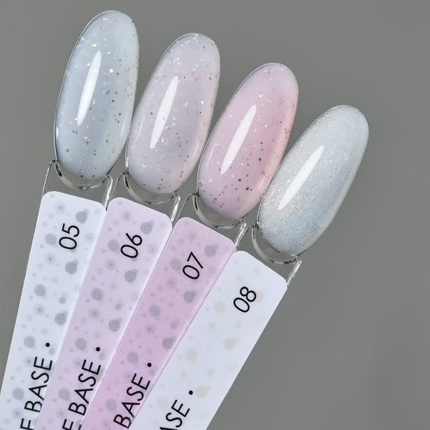 DARK PRO BASE SHINE №06 MILKY PINK WITH WHITE GOLD GLITTER 15 ML