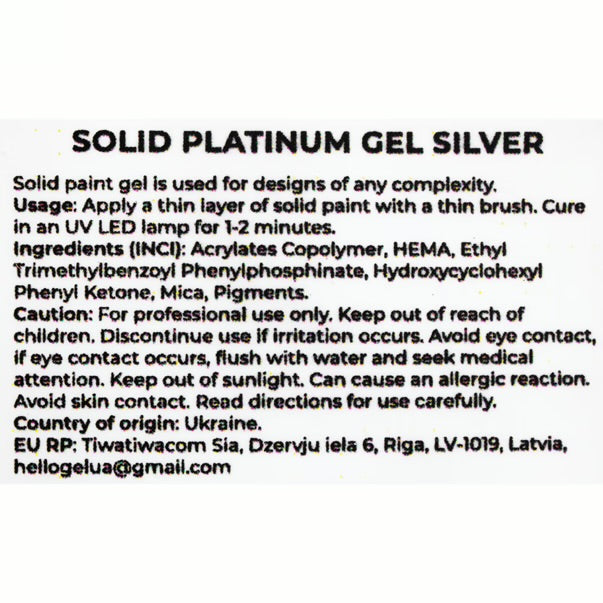 HELLO SOLID PLATINUM GEL SILVER 5g