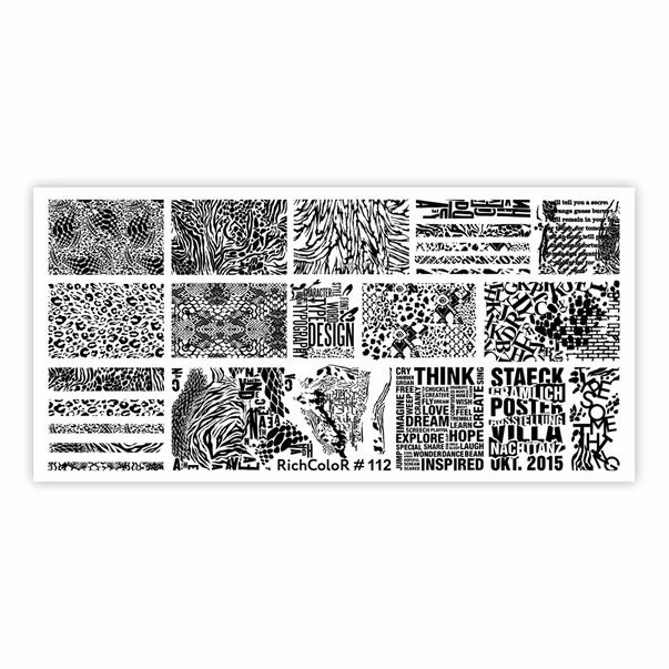 RICHCOLOR STAMPING PLATE (ANIMAL PRINT, LEOPARD, ZEBRA, TIGER, SNAKE) № 112