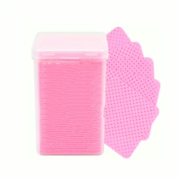 LINT-FREE MANICURE NAPKINS PERFORATED 200 PCS PINK