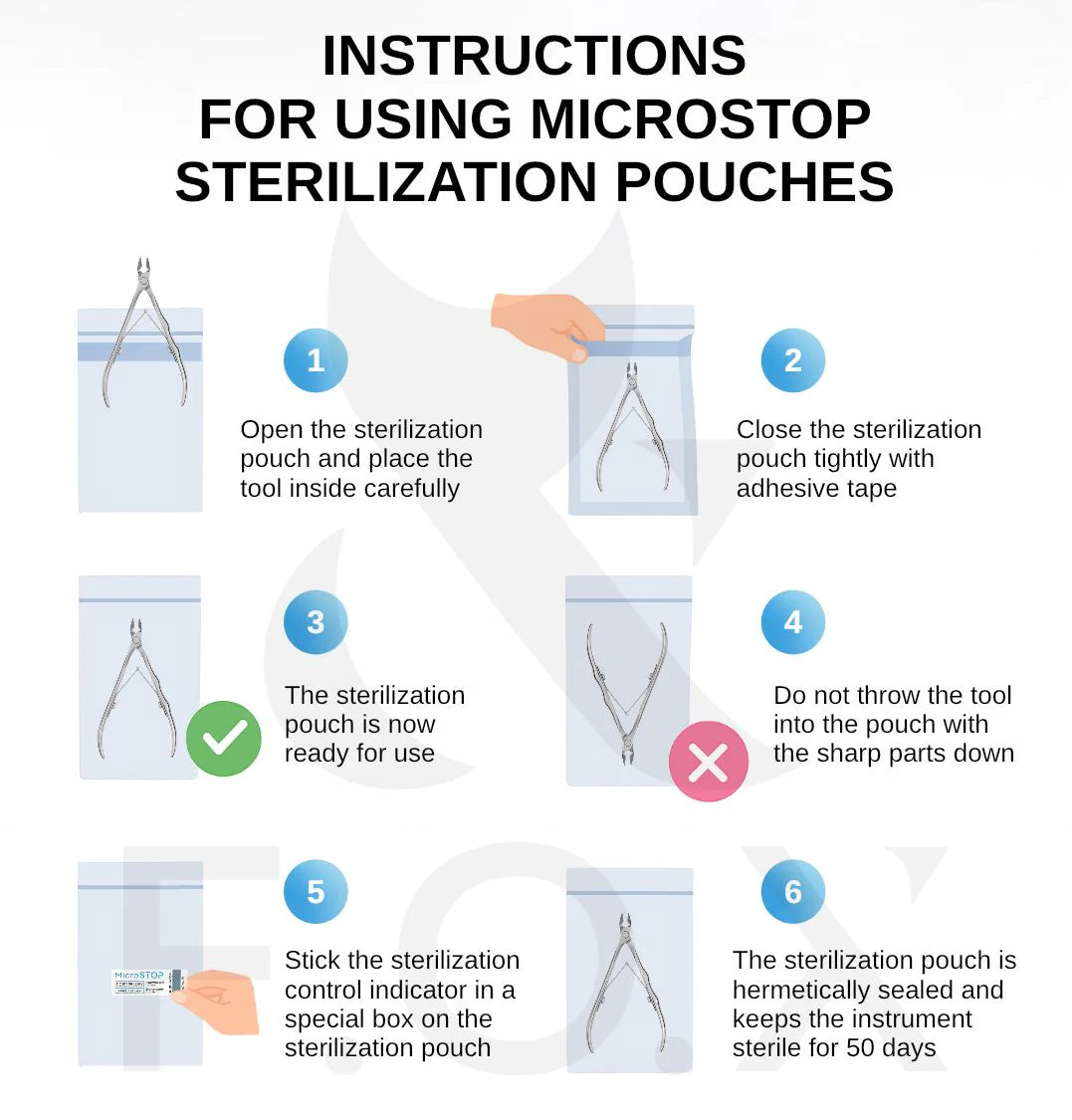 MicroStop ECO Dry Heat Sterilization Pouches with class 4 indicator Kraft Bags 100×200 mm (100 pcs)