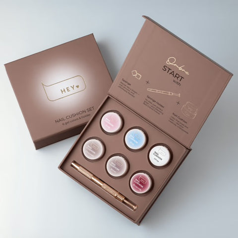 HEYLOVE NAIL CUSHION SET BROWN GEL PAINTS  6 PCS X 2 G