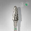 STALEKS EXPERT Carbide nail drill bit frustum green, head diameter 6 mm, working part 14 mm