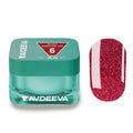 V.AVDEEVA FLASH DIAMOND GEL 6 – Intense Red Builder Gel with Reflective Shimmer, 15 ml HEMA & TPO FREE