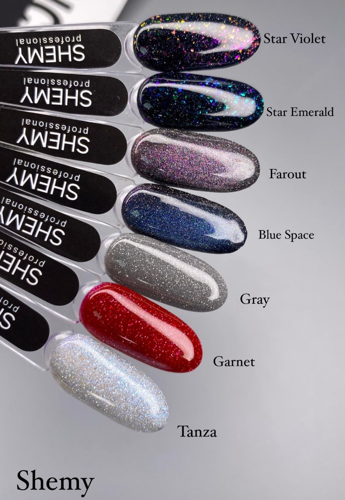 Shemy REFLECTIVE gel polish Star Emerald color. 8 ml