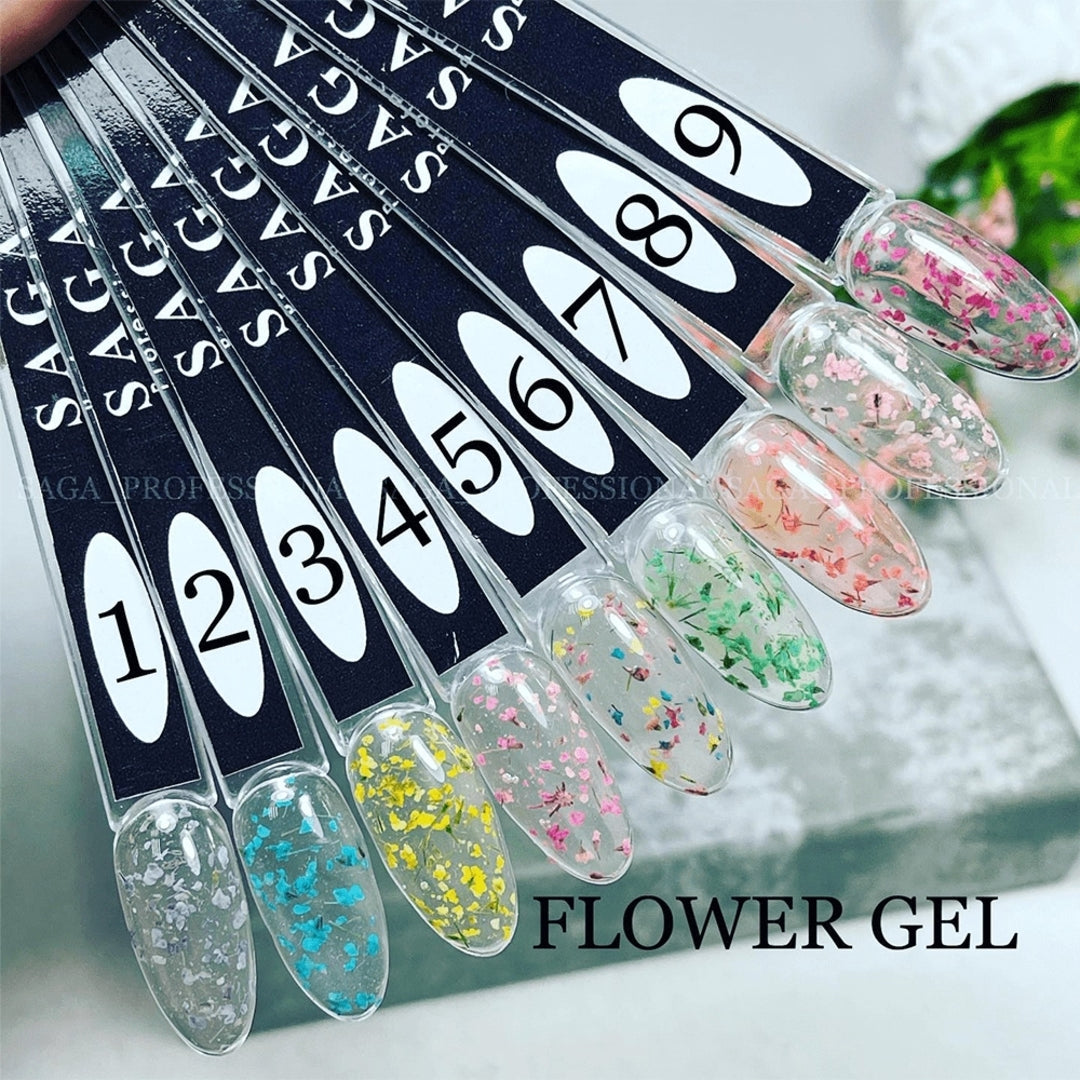 GEL FOR DESIGN WITH DRIED FLOWERS SAGA PROFESSIONAL FLOWER GEL GEL №01 5 ML