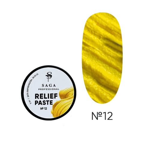 SAGA PROFESSIONAL DESIGN GEL RELIEF PAST #12 YELLOW 5 ML